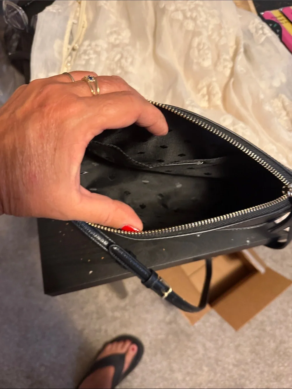 kate spade Black and White Two-Tone Crossbody Bag